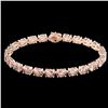 Image 2 : 23 ctw Morganite Eternity Designer Bracelet 14k Rose Gold - REF-232N8F