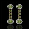 Image 1 : 8.69 ctw Tourmaline & Diamond Earrings 14K Rose Gold - REF-227N3F