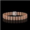 Image 3 : 24.91 ctw Morganite & Diamond Bracelet 14K Rose Gold - REF-354H5R