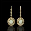 Image 1 : 7.81 ctw Certified Opal & Diamond Victorian Earrings 14K Yellow Gold - REF-256R8K