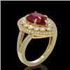 Image 2 : 5.12 ctw Certified Ruby & Diamond Victorian Ring 14K Yellow Gold - REF-161M8G