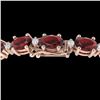 Image 1 : 15 ctw Garnet & VS/SI Diamond Certified Eternity Bracelet 10k Rose Gold - REF-74Y2X