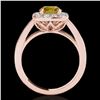 Image 2 : 1.55 ctw Certified SI/I Fancy Intense Yellow Diamond Ring 10k Rose Gold - REF-190N9F