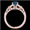 Image 2 : 1.2 ctw SI Certified Fancy Blue Diamond Solitaire Ring 10k Rose Gold - REF-135X2A