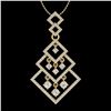 Image 2 : 1.50 ctw Micro Pave VS/SI Diamond Necklace Dangling 14k Yellow Gold - REF-168H2R