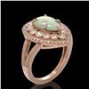 Image 2 : 4.19 ctw Certified Opal & Diamond Victorian Ring 14K Rose Gold - REF-148Y2X