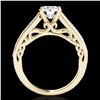 Image 2 : 1.4 ctw Certified Diamond Solitaire Ring 10k Yellow Gold - REF-190X9A