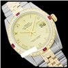 Image 1 : Rolex Men's Two Tone 14K Gold/SS, QuickSet, Roman Dial & Diam/Ruby Bezel