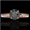 Image 1 : 2 ctw Black Diamond Designer Engagment Ring 14k Rose Gold - REF-83W6H