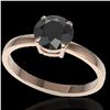 Image 2 : 2 ctw Black Diamond Designer Engagment Ring 14k Rose Gold - REF-83W6H