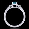 Image 3 : 0.75 ctw Fancy Intense Blue Diamond Engagment Ring 18k White Gold - REF-89F3M