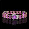 Image 2 : 16.25 ctw Amethyst & Diamond Bracelet 14K Rose Gold - REF-263M6G