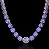 Image 2 : 170 ctw Tanzanite & Diamond Micro Eternity Necklace 14k Rose Gold - REF-3163R6K