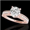 Image 1 : 1.21 ctw Certified Diamond Solitaire Antique Ring 10k Rose Gold - REF-184W3H