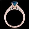 Image 2 : 1.5 ctw SI Certified Fancy Blue Diamond Solitaire Ring 10k Rose Gold - REF-150X2A