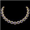 111.75 ctw Sapphire & Diamond Victorian Necklace 14K Yellow Gold - REF-2935M8G