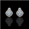 4.39 ctw Aquamarine & Diamond Victorian Earrings 14K White Gold - REF-131Y8X