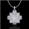 1.46 ctw Princess VS/SI Diamond Micro Pave Necklace 18k White Gold - REF-418X2A