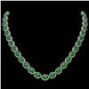 49.93 ctw Jade & Diamond Micro Pave Halo Necklace 10k White Gold - REF-563Y5X
