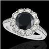 2.75 ctw Certified VS Black Diamond Solitaire Halo Ring 10k White Gold - REF-89K6Y