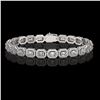 8.83 ctw Emerald Cut Diamond Micro Pave Bracelet 18K White Gold - REF-1051R2K