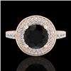 Image 2 : 1.7 ctw Fancy Black Diamond Engagment Art Deco Ring 18k Rose Gold - REF-143N6F