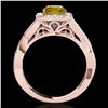 Image 2 : 2 ctw Certified SI/I Fancy Intense Yellow Diamond Halo Ring 10k Rose Gold - REF-259N3F
