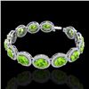 Image 2 : 27 ctw Peridot & Micro Pave VS/SI Diamond Bracelet 10k White Gold - REF-409R3K