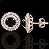 Image 2 : 2 ctw Micro Pave VS/SI Diamond Certified Stud Earrings 14k Rose Gold - REF-100W8H