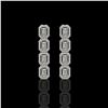 3.84 ctw Emerald Cut Diamond Micro Pave Earrings 18K White Gold - REF-459Y8X