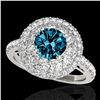 2.09 ctw SI Certified Fancy Blue Diamond Halo Ring 10k White Gold - REF-165W2H