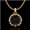 1.36 ctw Fancy Black Diamond Art Deco Stud Necklace 18k Yellow Gold - REF-85G5W