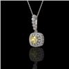 1.95 ctw Canary Citrine & Diamond Victorian Necklace 14K White Gold - REF-69Y6X