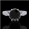 Image 2 : 2.2 ctw Fancy Black Diamond Engagment Art Deco Ring 18k White Gold - REF-141G8W