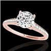 Image 1 : 2 ctw Certified Diamond Solitaire Ring 10k Rose Gold - REF-361M4G