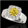 Image 1 : 1.55 ctw Certified SI/I Fancy Intense Yellow Diamond Ring 10k White Gold - REF-190X9A