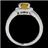 Image 2 : 1.4 ctw Certified SI/I Fancy Intense Yellow Diamond Ring 10k White Gold - REF-190A9N