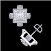 Image 3 : 2.75 ctw Princess VS/SI Diamond Micro Pave Stud Earrings 18k White Gold - REF-684H3R