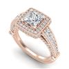 Image 1 : 2.53 ctw Princess VS/SI Diamond Solitaire Art Deco Ring 18k Rose Gold - REF-509R3K