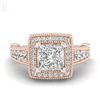 Image 2 : 2.53 ctw Princess VS/SI Diamond Solitaire Art Deco Ring 18k Rose Gold - REF-509R3K