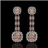 Image 1 : 17.42 ctw Morganite & Diamond Earrings 14K White Gold - REF-431W3H