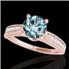 1.5 ctw SI Certified Fancy Blue Diamond Antique Ring 10k Rose Gold - REF-166Y4X