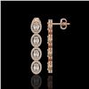 Image 2 : 5.33 ctw Oval Cut Diamond Micro Pave Earrings 18K Rose Gold - REF-736G8W