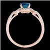 Image 2 : 1.36 ctw SI Certified Fancy Blue Diamond Solitaire Ring 10k Rose Gold - REF-126Y8X