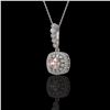 Image 1 : 2.15 ctw Morganite & Diamond Victorian Necklace 14K White Gold - REF-86N8F