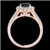 Image 2 : 2 ctw Certified VS Black Diamond Solitaire Halo Ring 10k Rose Gold - REF-81W8H