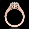 Image 3 : 0.77 ctw Fancy Intense Blue Diamond Art Deco Ring 18k Rose Gold - REF-130N9F