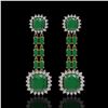 Image 1 : 19.88 ctw Emerald & Diamond Earrings 14K Yellow Gold - REF-336R4K