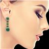 Image 3 : 19.88 ctw Emerald & Diamond Earrings 14K Yellow Gold - REF-336R4K