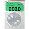 Image 1 : 1 Oz .9999 Fine Silver 2020 Canada Maple Leaf Coin